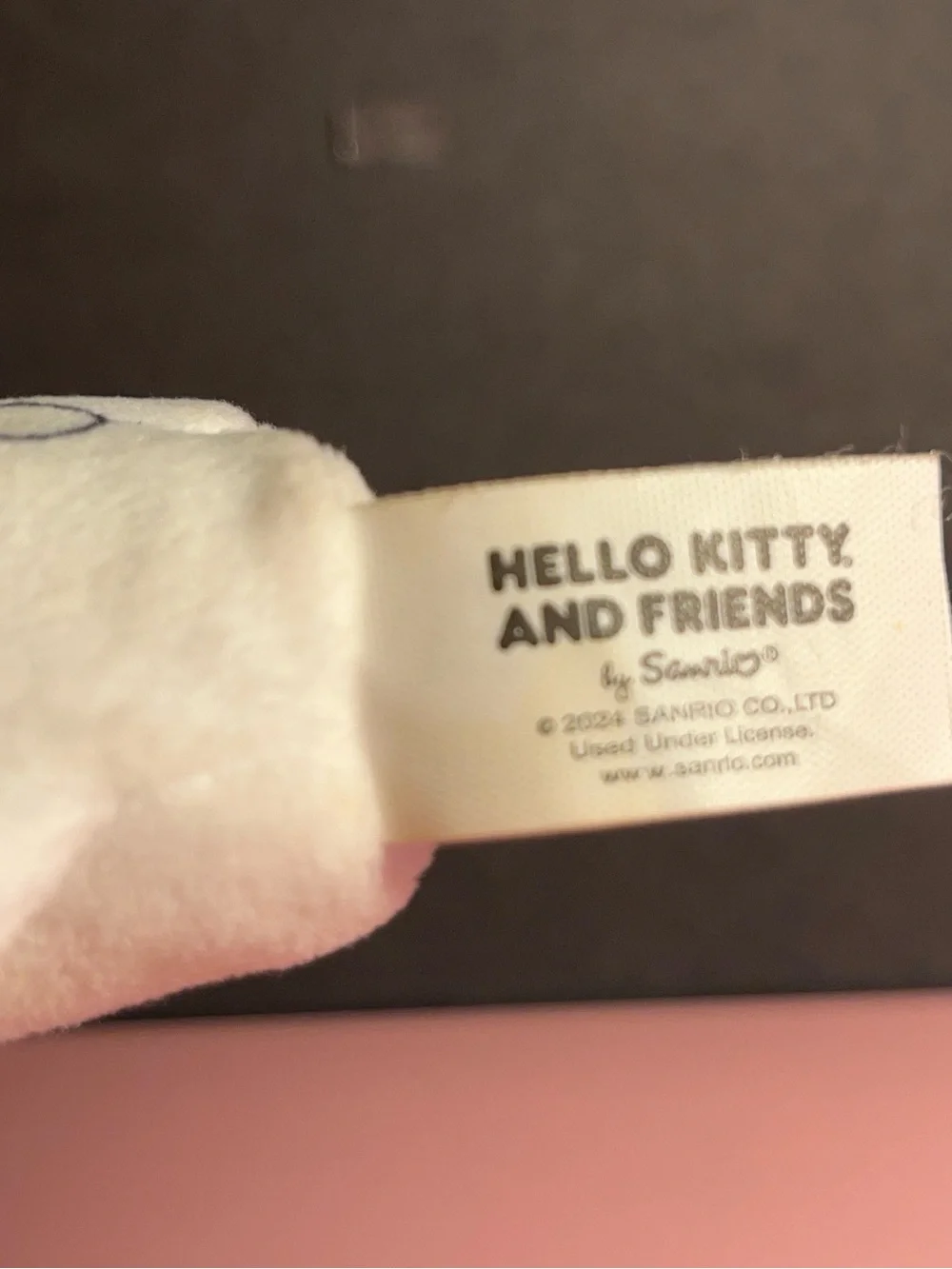 Sanrio Hello Kitty and Friends White and Pink Plush Tag Charm